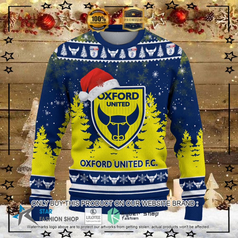 oxford united f c yellow blue christmas sweater 1 87908