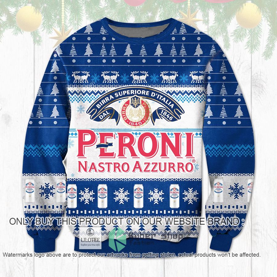 Peroni Nastro Azzurro Christmas Sweater, Sweatshirt 8