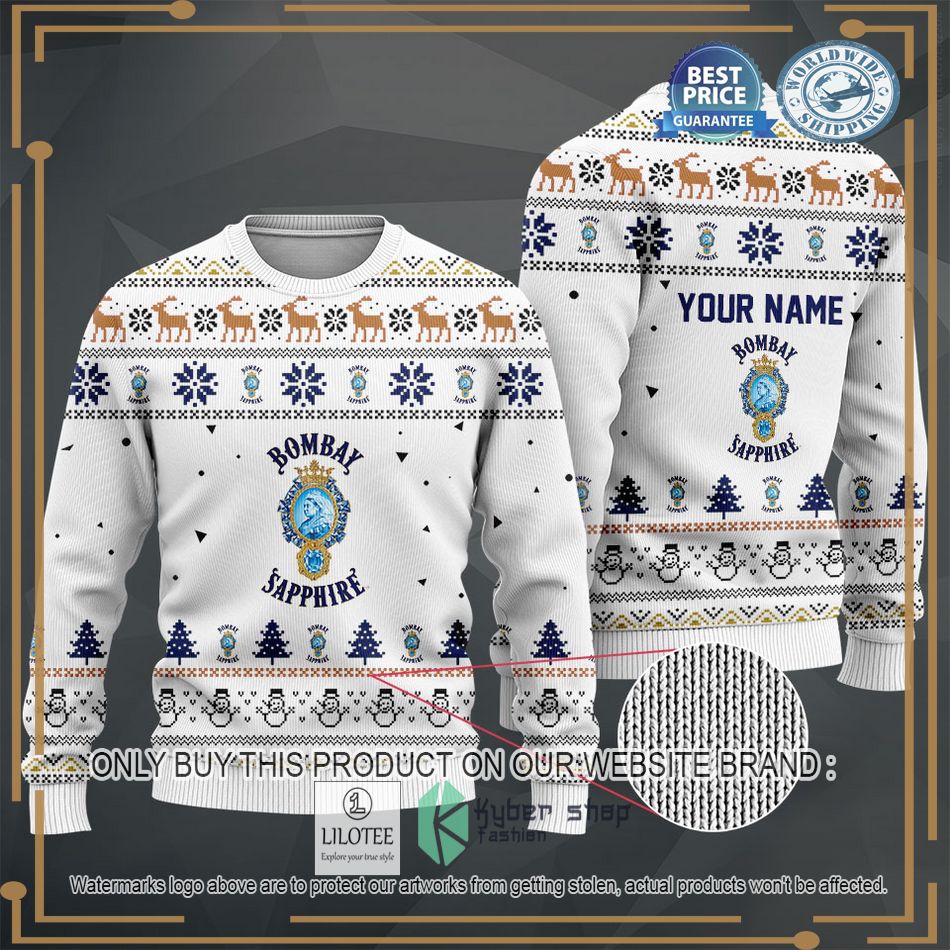personalized bombay sapphire white sweater hoodie sweater 2 11421
