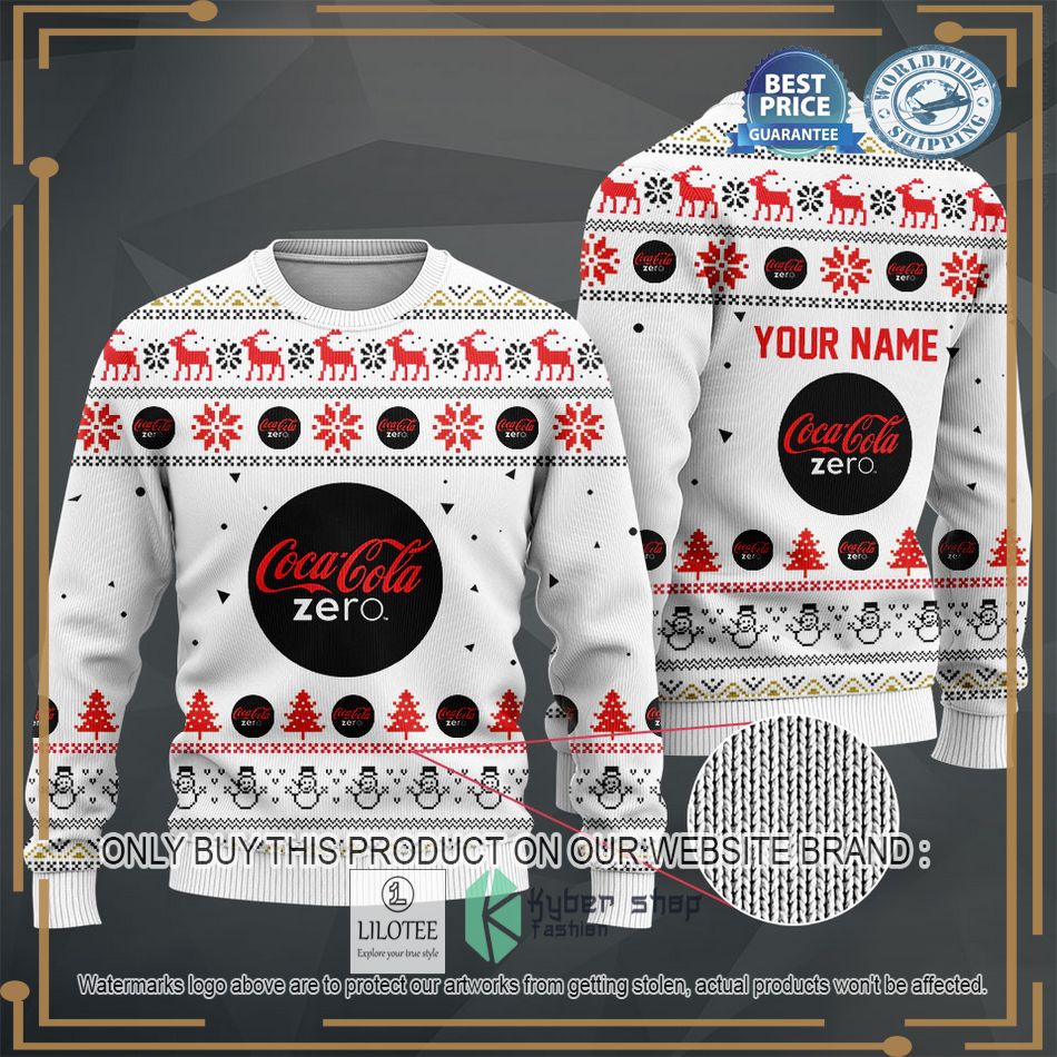 personalized coca cola zero white sweater hoodie sweater 2 16640