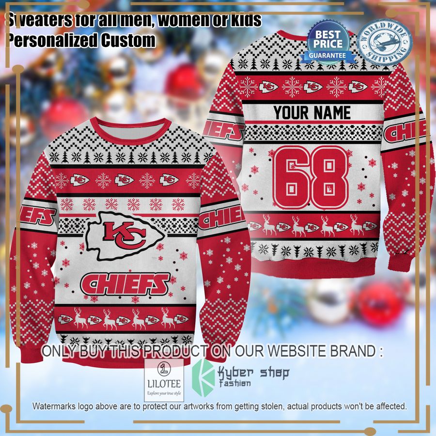 personalized kansas city chiefs christmas sweater 1 37838