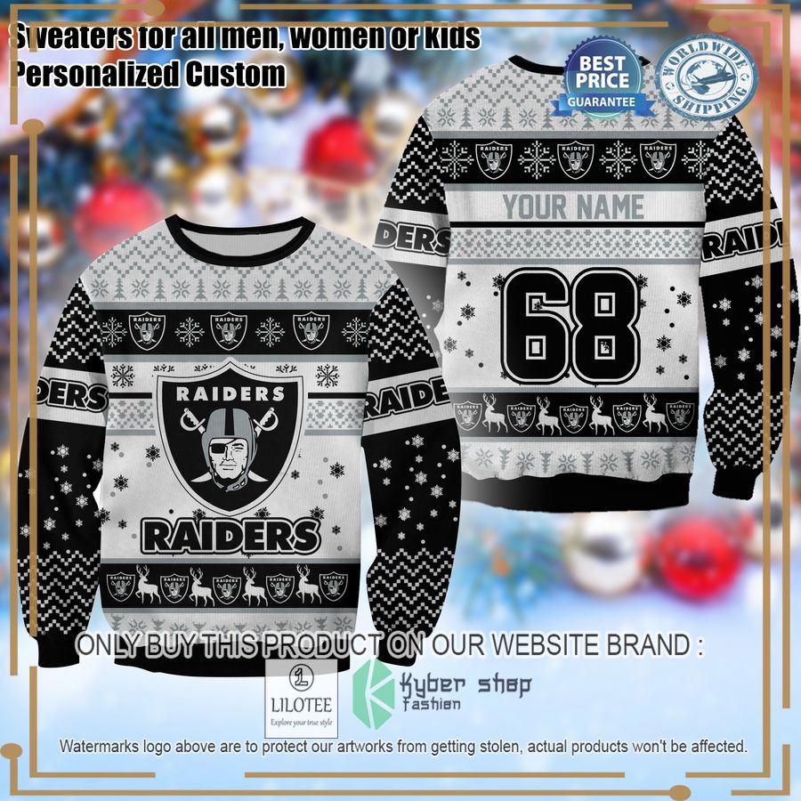 personalized las vegas raiders christmas sweater 1 71102