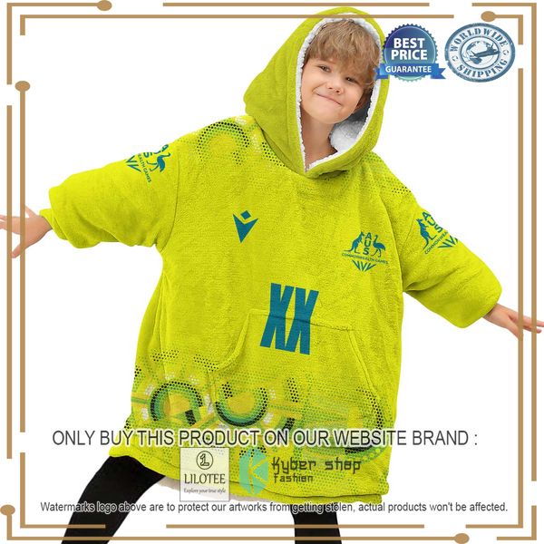 personalized netball australia diamonds yellow oodie blanket hoodie 2 79977