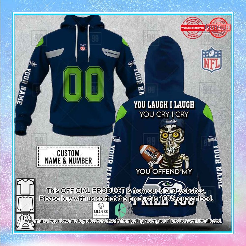 personalized nfl seattle seahawks you laugh i laugh achmed shirt hoodie 1 647