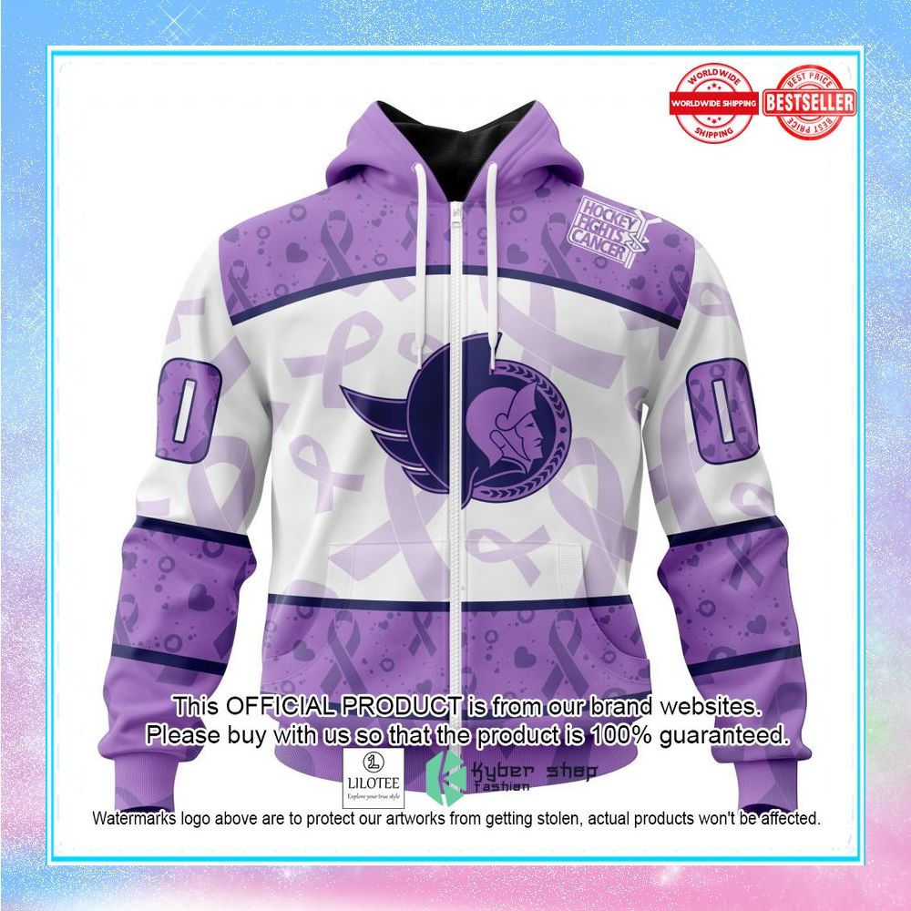 personalized nhl ottawa senators special lavender fight cancer shirt hoodie 2 11