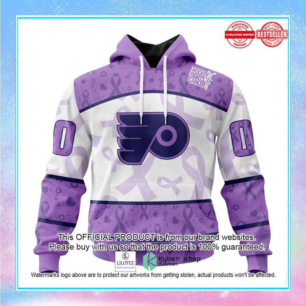 personalized nhl philadelphia flyers special lavender fight cancer shirt hoodie 1 207