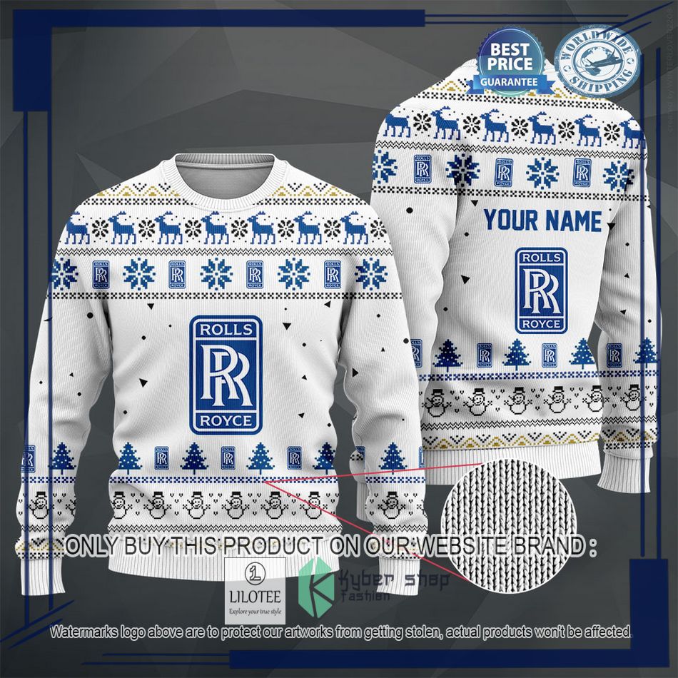 personalized rolls royce automobiles white christmas sweater hoodie sweater 2 45995