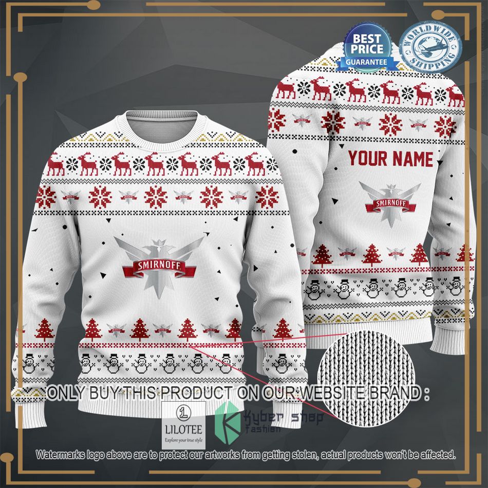 personalized smirnoff white sweater hoodie sweater 2 72546