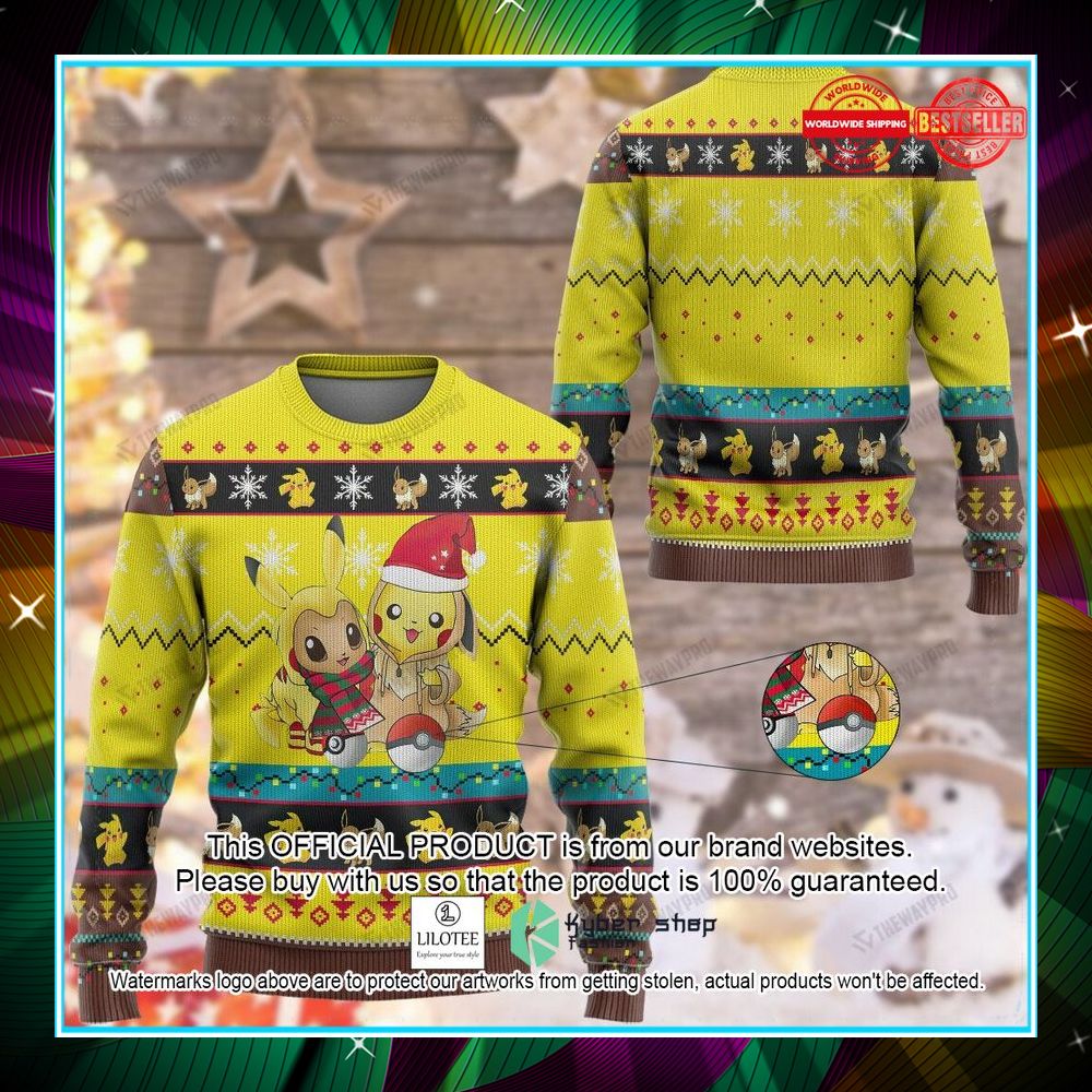 pikachu eevee christmas sweater 1 438
