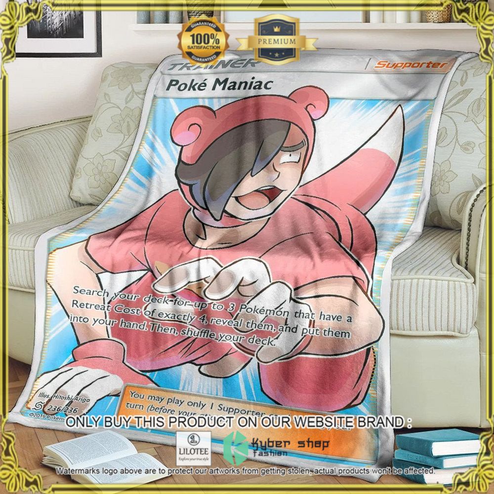 Poke Maniac Trainer Custom Pokemon Soft Blanket - LIMITED EDITION 6