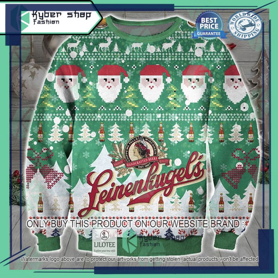 santa claus leinenkugels ugly christmas sweater 1 42009