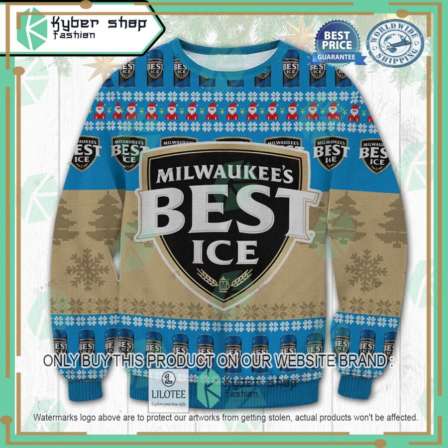 santa claus milwaukees best ice logo ugly christmas sweater 1 47529