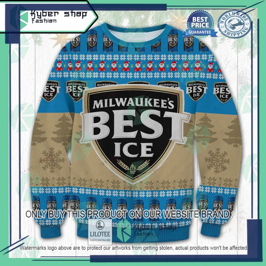 santa claus milwaukees best ice logo ugly christmas sweater 1 61611