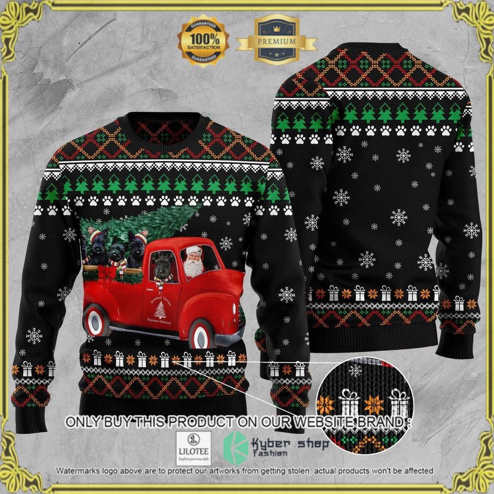 scottish terrier santa claus christmas sweater 1 64687