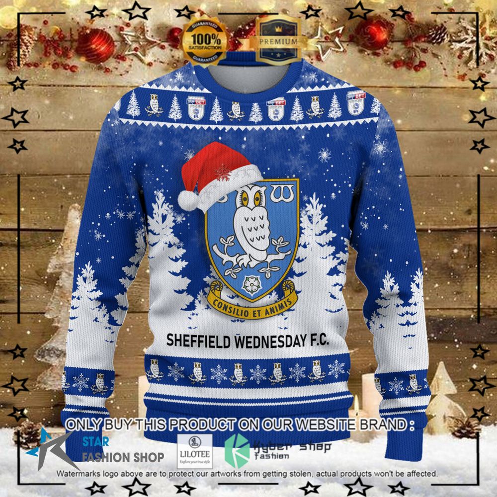 sheffield wednesday fc blue white christmas sweater 1 27668