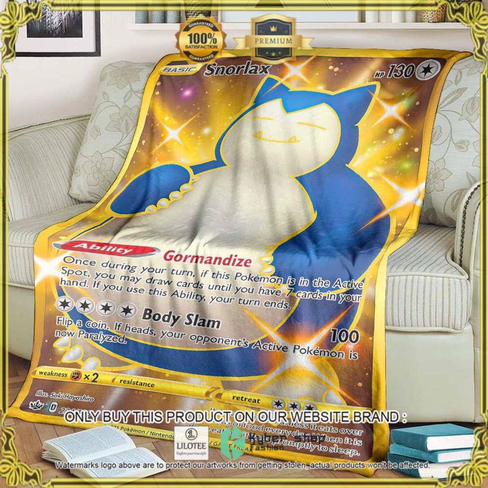 Snorlax Chilling Reign Custom Pokemon Soft Blanket - LIMITED EDITION 7