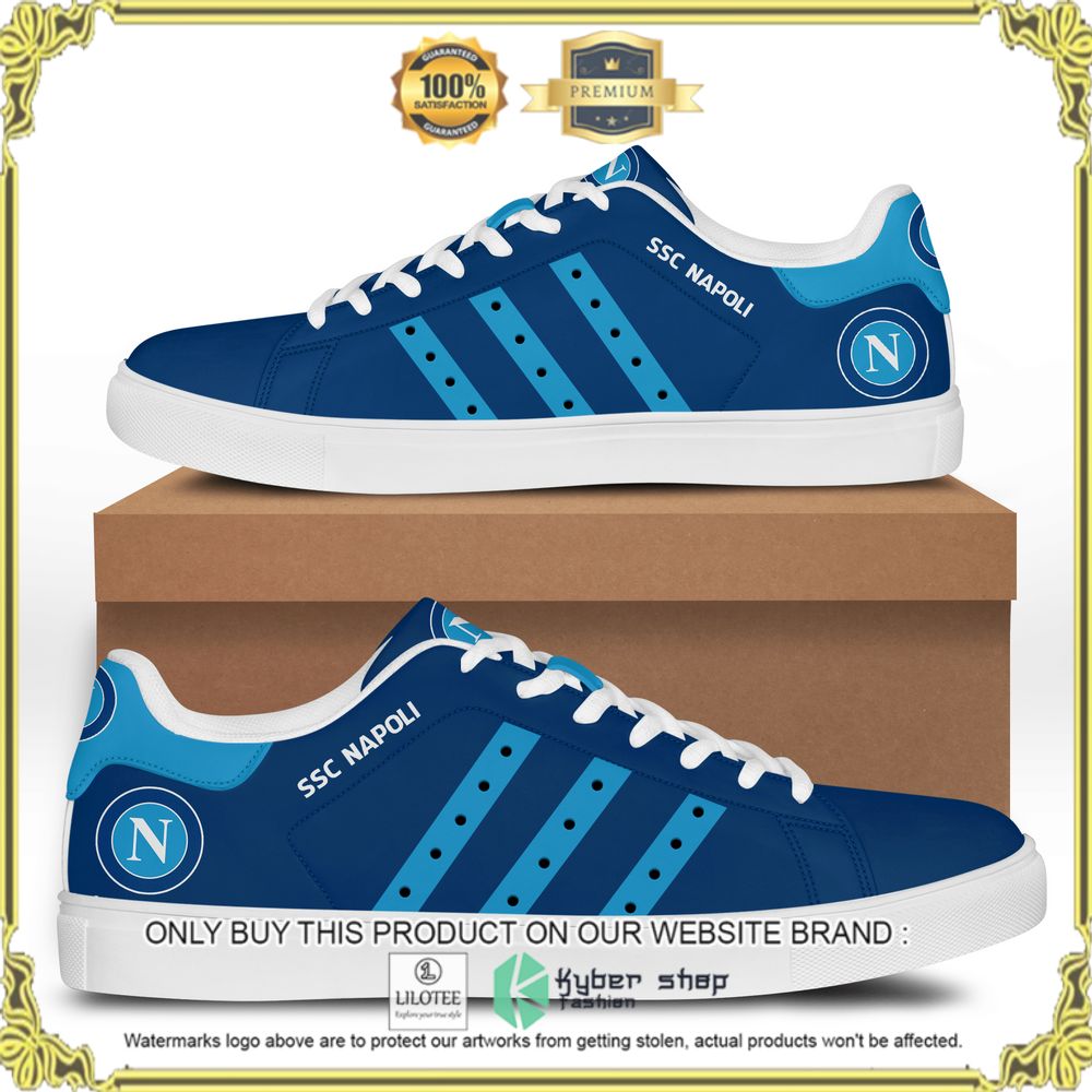 SSC Napoli FC Blue Stan Smith Low Top Shoes - LIMITED EDITION 4