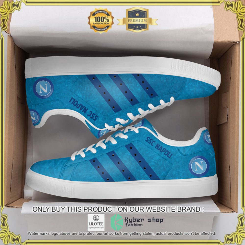 SSC Napoli FC Light Blue Stan Smith Low Top Shoes - LIMITED EDITION 5