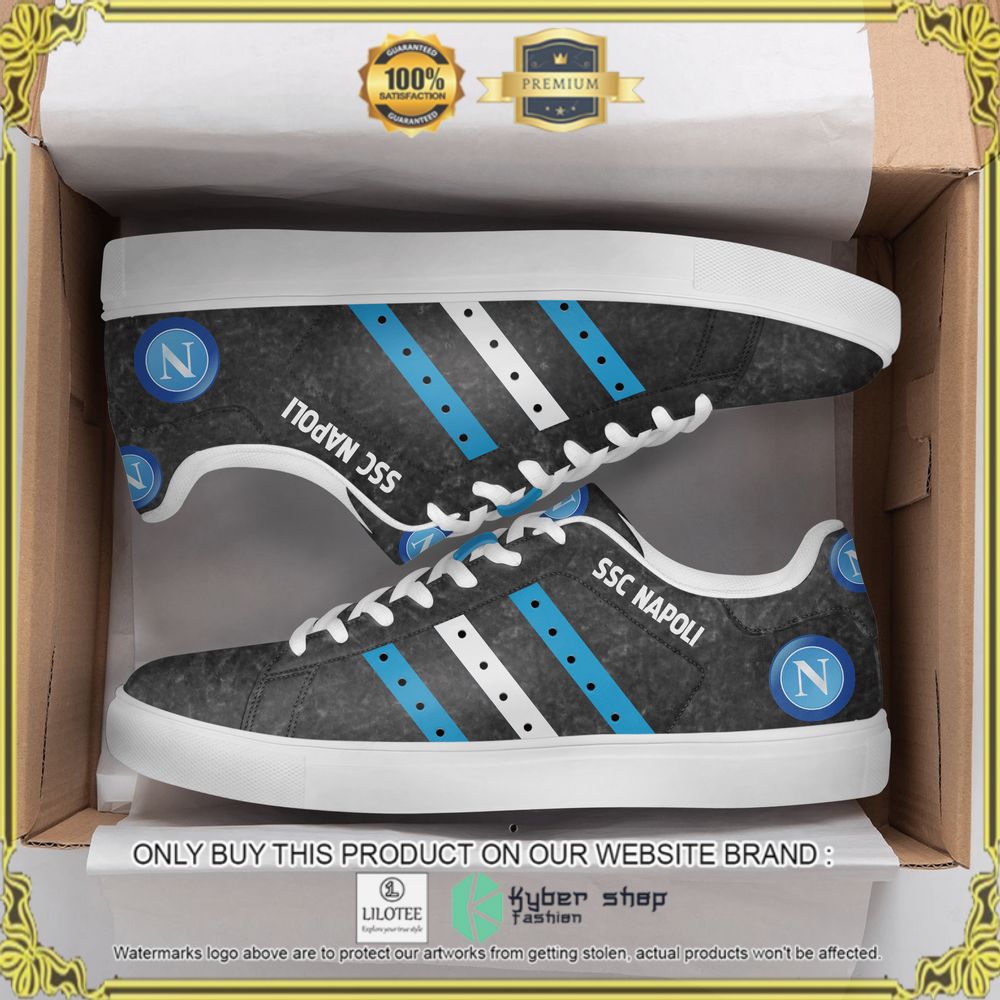 SSC Napoli Football Club Dark Grey Color Stan Smith Low Top Shoes - LIMITED EDITION 5