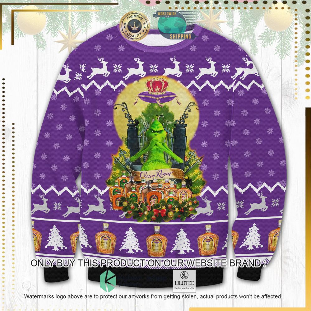 the grinch crown royal knitted christmas sweater 1 21144