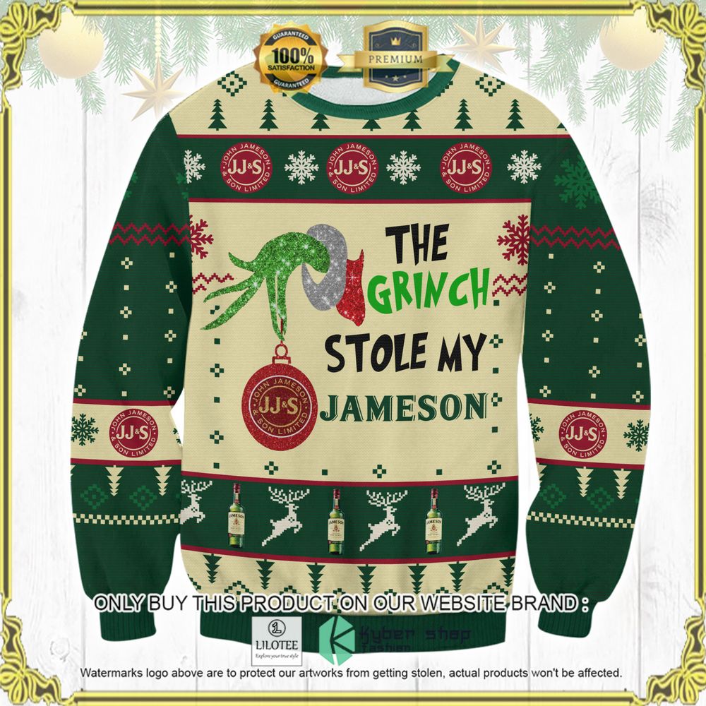 the grinch stole my jameson knitted christmas sweater 1 80238