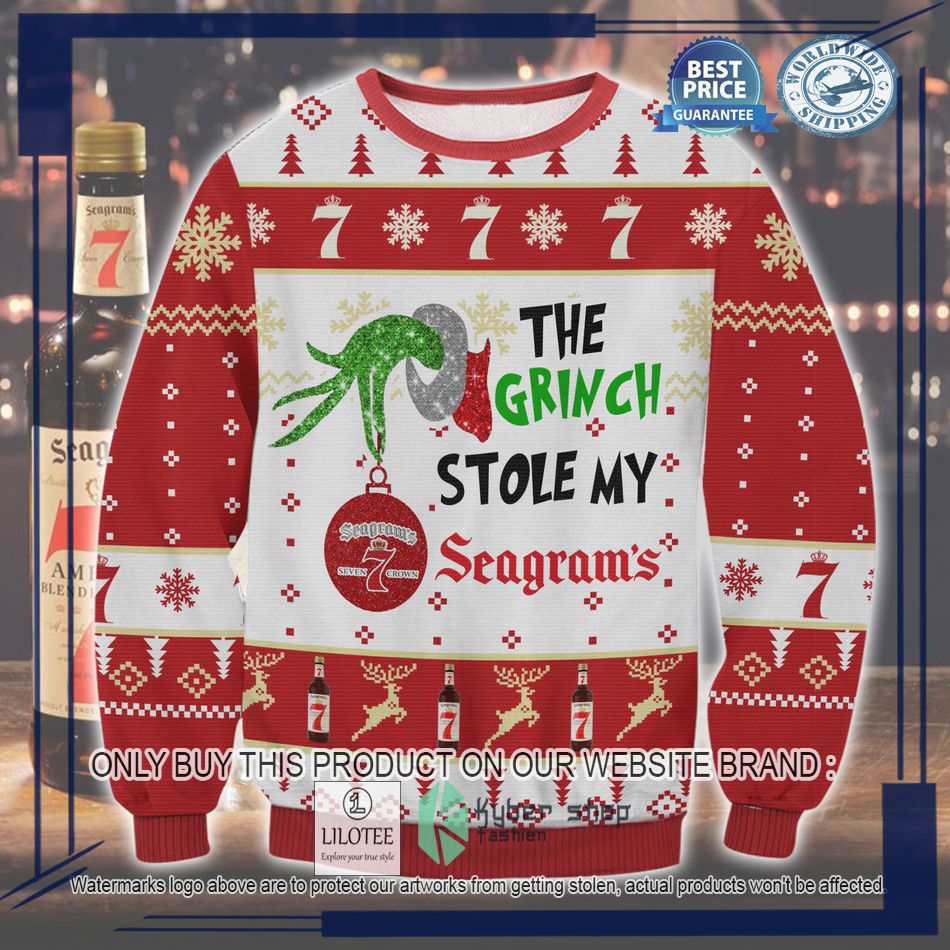 the grinch stole my seagrams 7 ugly christmas sweater 1 58196