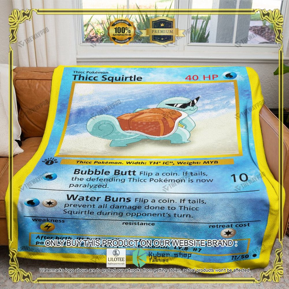 Thicc Squirtle Anime Pokemon Blanket - LIMITED EDITION 5