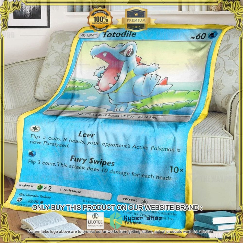 Totodile Custom Pokemon Soft Blanket - LIMITED EDITION 7