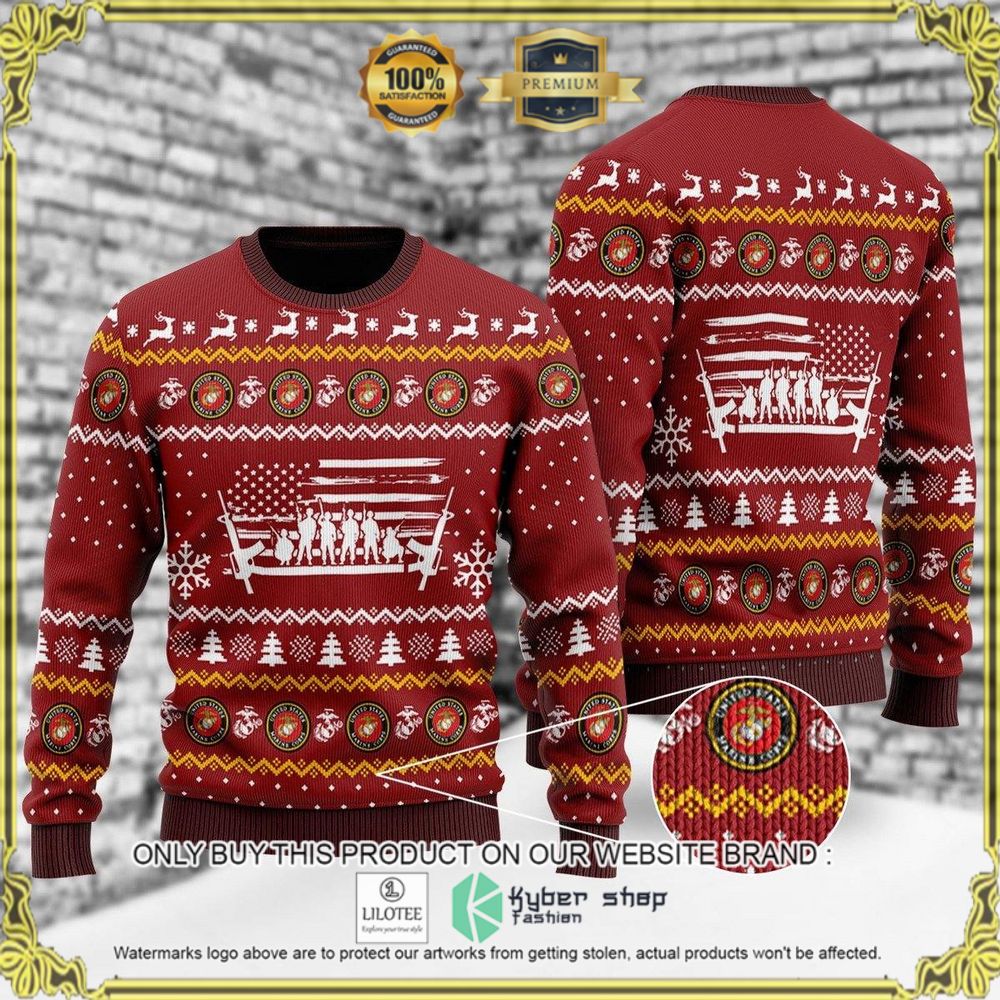 u s marine corps soldier red christmas sweater 1 77563