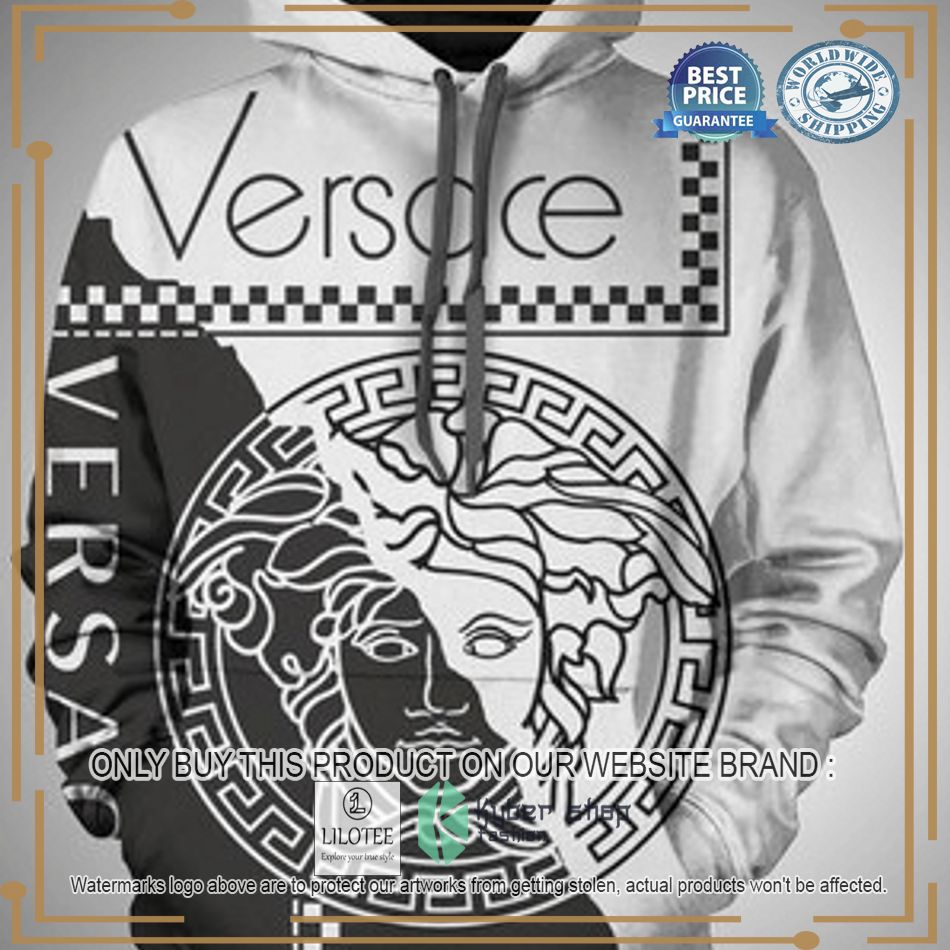 versace black and white checked hoodie 1 12755