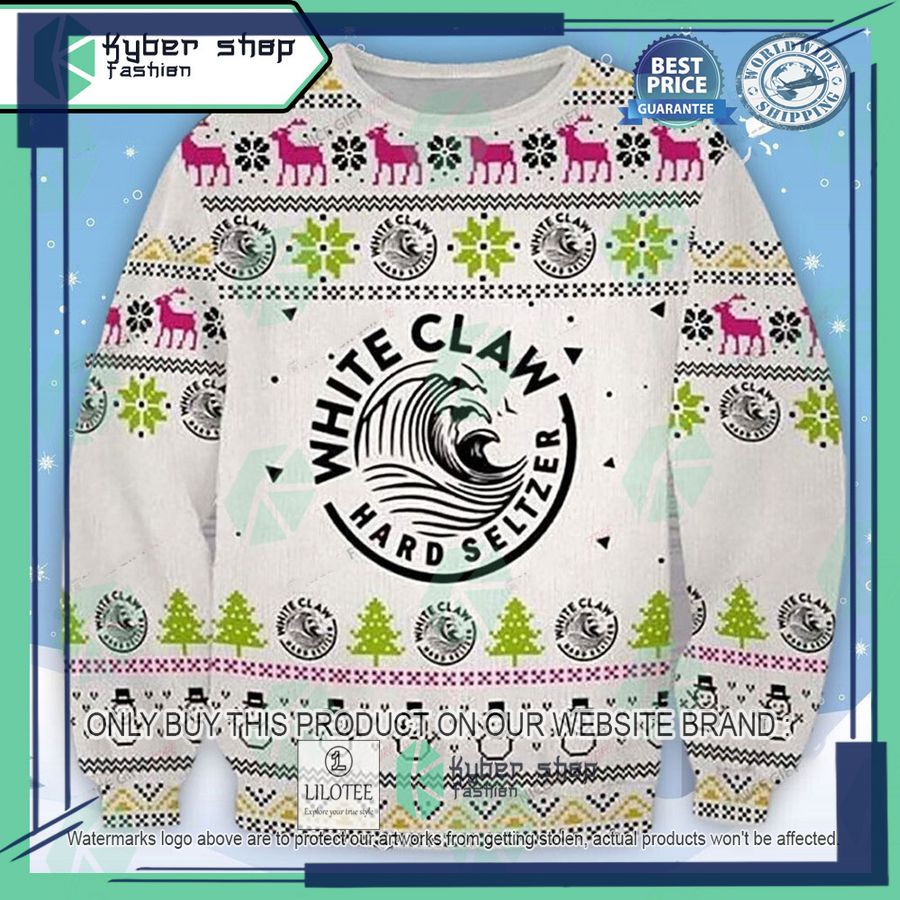white claw hard seltzer ugly christmas sweater 1 38567