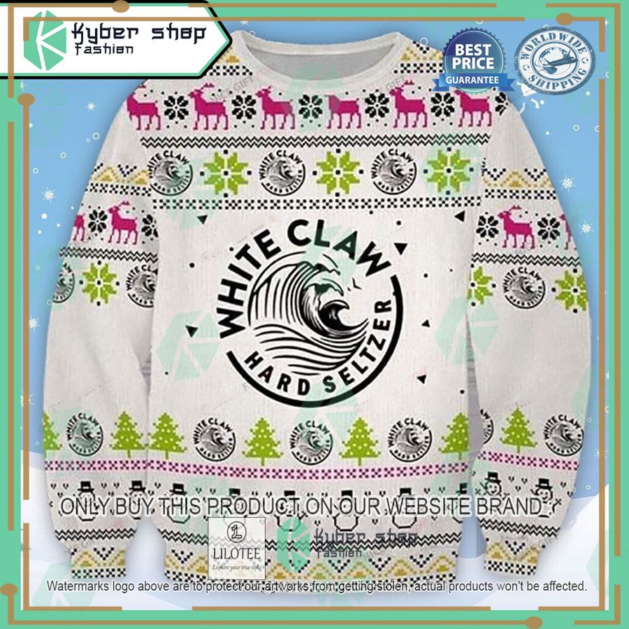 white claw hard seltzer ugly christmas sweater 1 72317