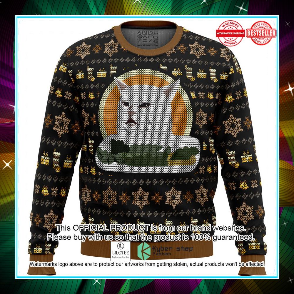 woman yelling at cat meme v2 sweater christmas 1 29
