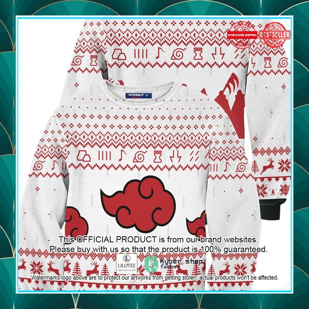 akatsuki symbol white christmas sweater 1 795