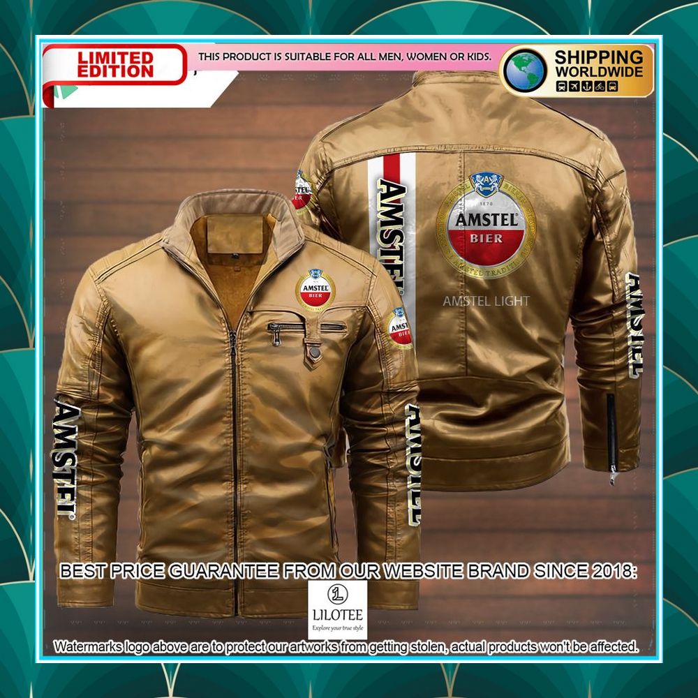 amstel light leather jacket 3 195