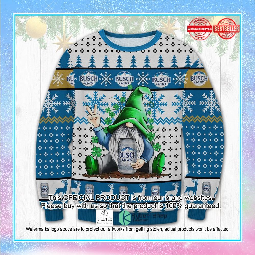 busch light gnome ugly christmas sweater 1 370