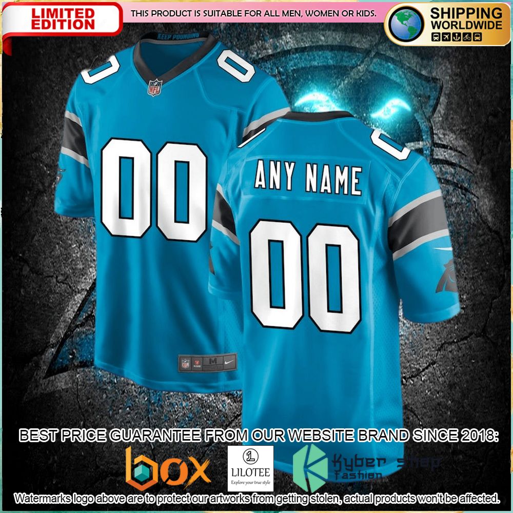 carolina panthers nike alternate custom blue football jersey 1 433