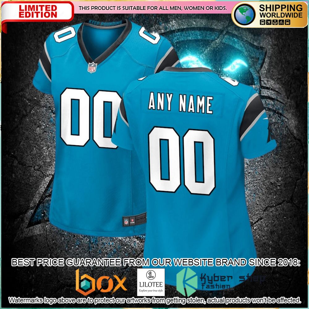 carolina panthers nike womens alternate custom blue football jersey 1 875