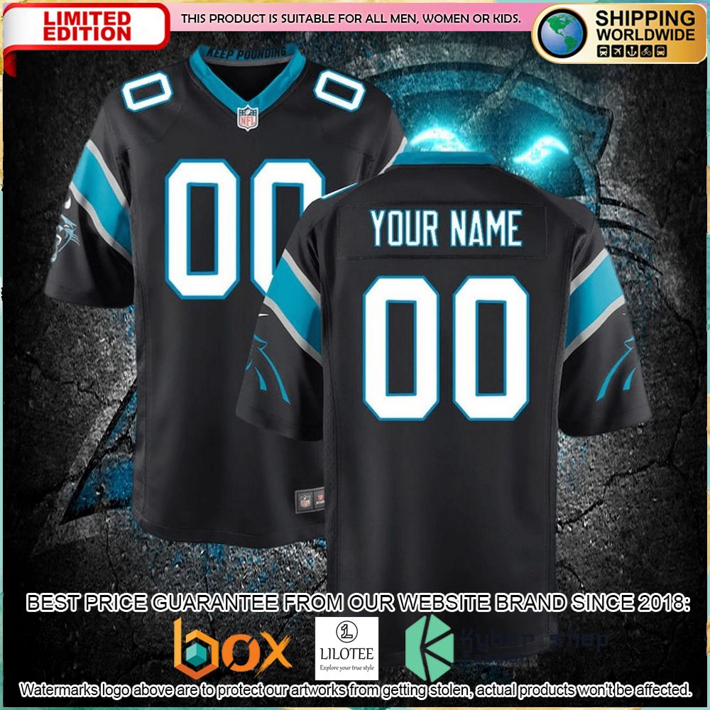 carolina panthers nike youth custom black football jersey 1 107