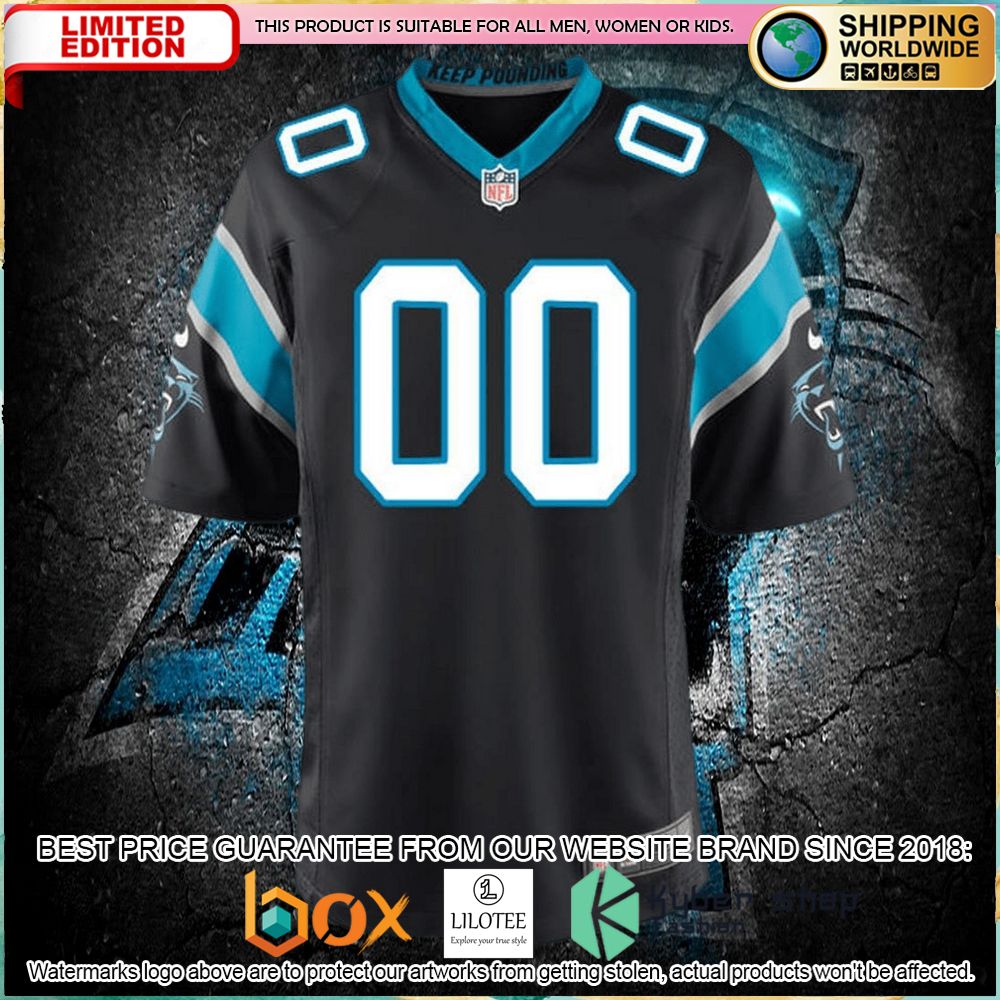 carolina panthers nike youth custom black football jersey 2 695