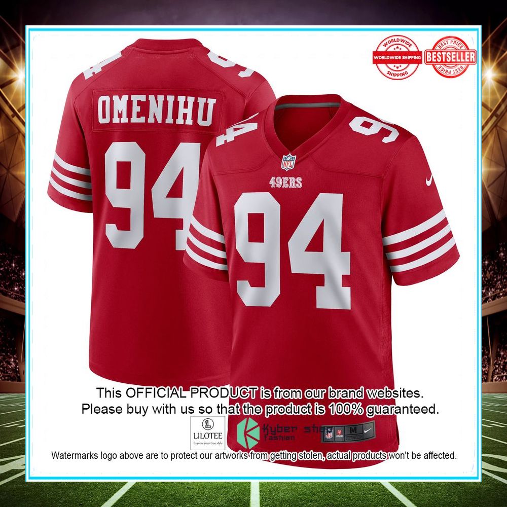 charles omenihu san francisco 49ers nike game player scarlet football jersey 1 960