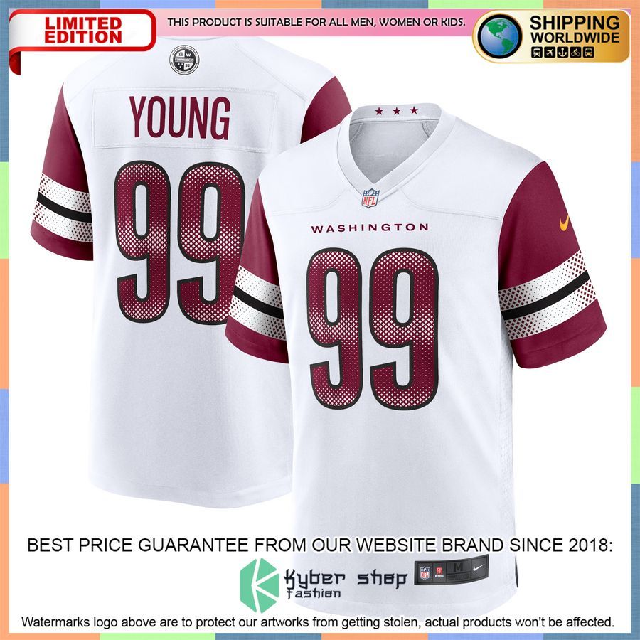 chase young washington commanders white football jersey 1 621