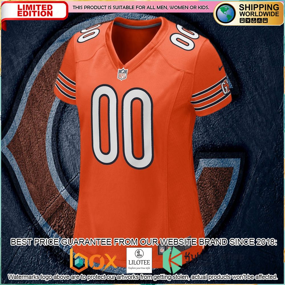 chicago bears nike womens alternate custom orange football jersey 2 381
