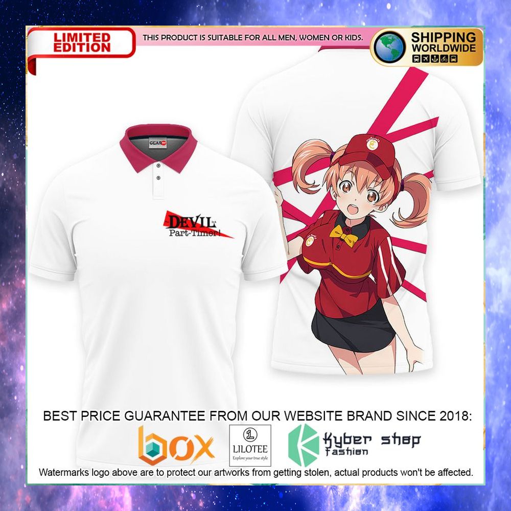 chiho sasaki the devil is a part timer anime polo shirt 1 43