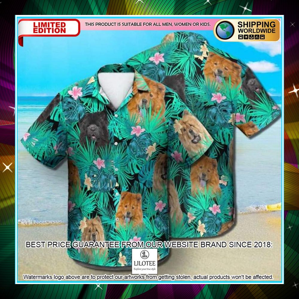 chow chow summer leaves hawaiian shirt 1 432