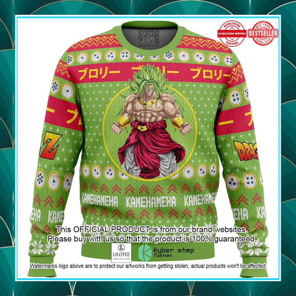 christmas broly dragon ball z ugly christmas sweater 1 311
