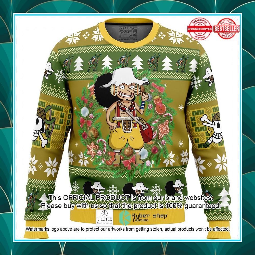 christmas usopp one piece ugly christmas sweater 1 122