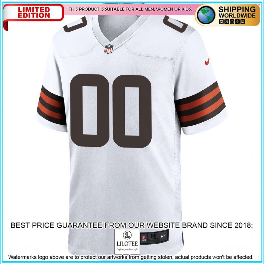 cleveland browns custom white football jersey 2 890