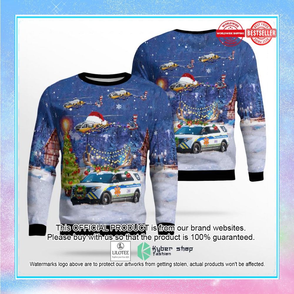 collier county ems ford explorer n911cb airbus helicopters h135 ec135t3 c n 2105 christmas sweater 1 884