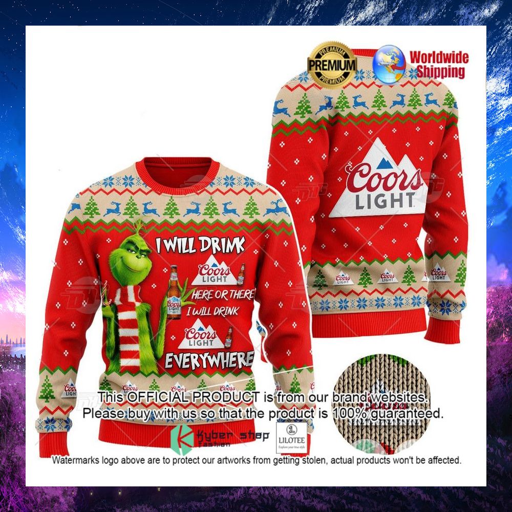 coors light grinch i will drink sweater 1 926